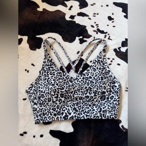 Leopard Print Strappy Sports Bra